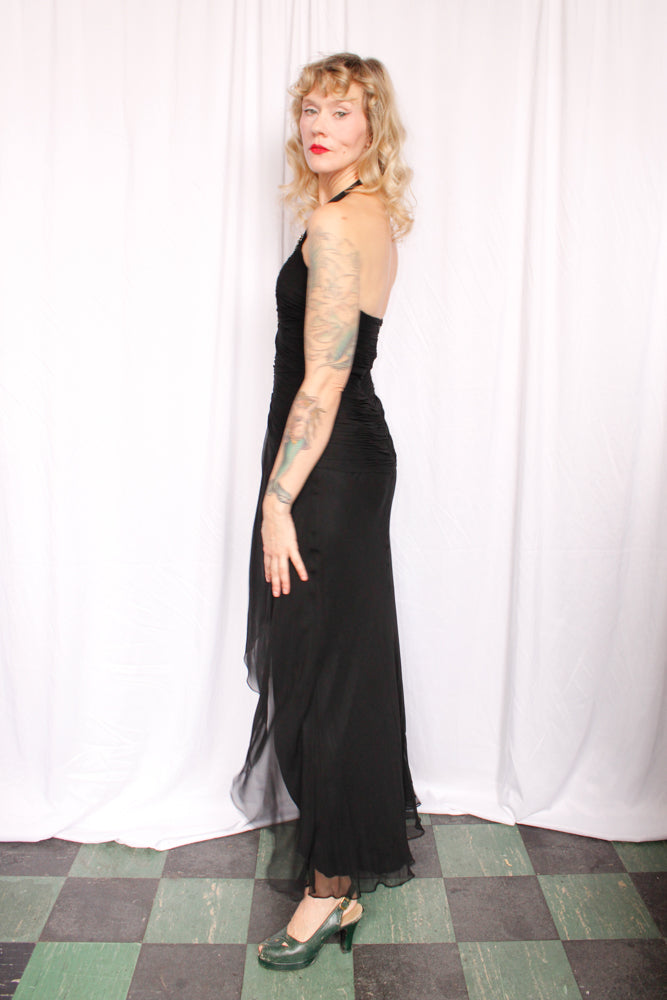 1990s Niteline Chiffon Party Dress - Small