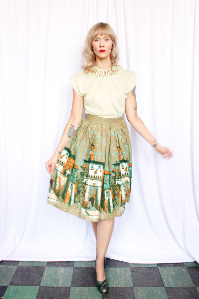 1950s Mint Green Nylon Blouse - Xsmall