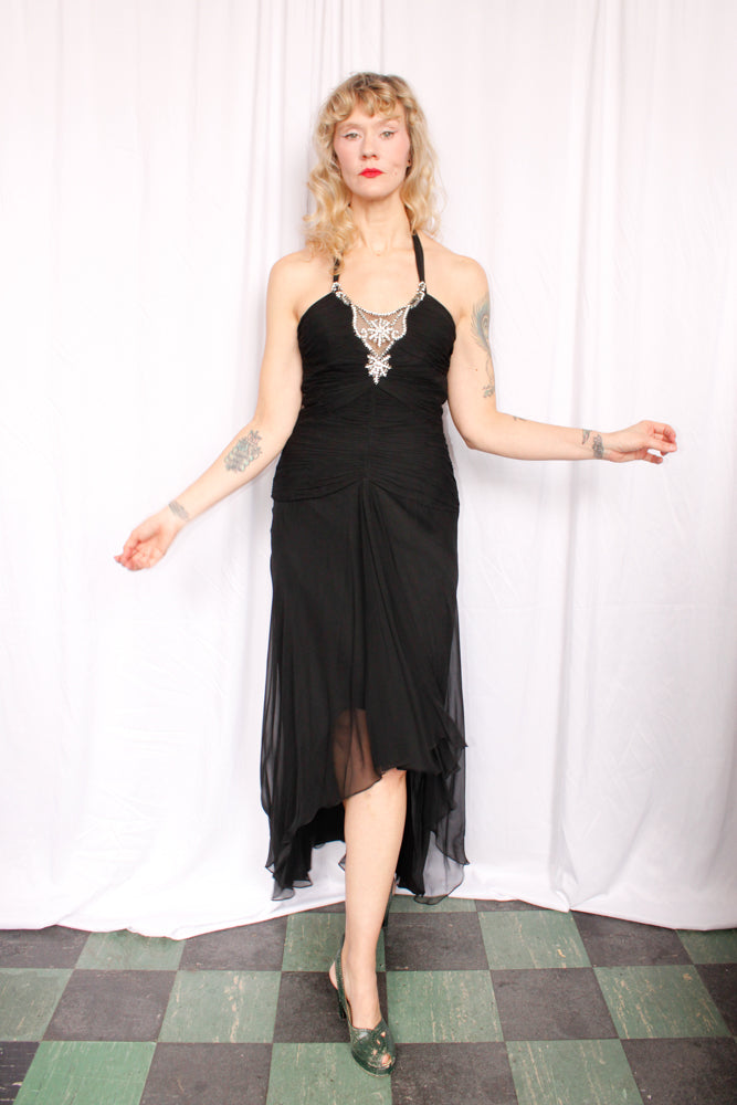 1990s Niteline Chiffon Party Dress - Small