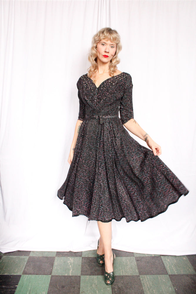 1950s Out of this World Swing Dress - Small