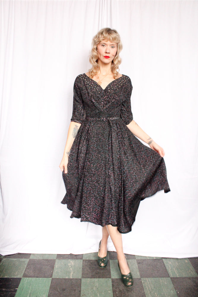 1950s Out of this World Swing Dress - Small