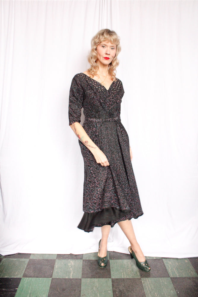 1950s Out of this World Swing Dress - Small