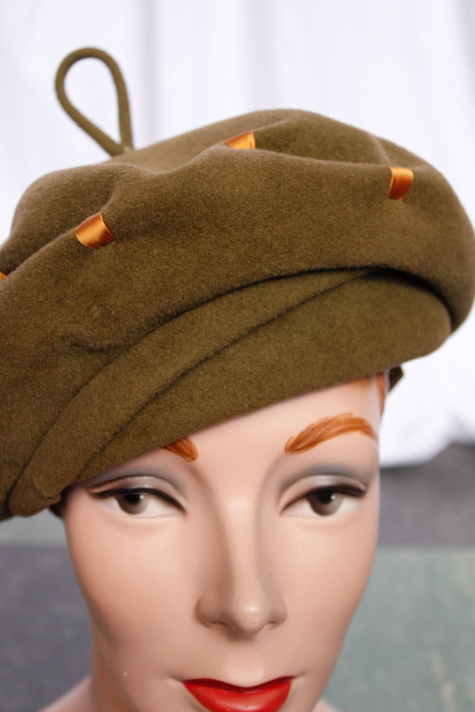 1960s MOD Herbert Bernard Green Wool Hat