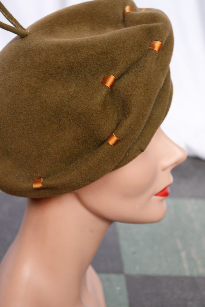 1960s MOD Herbert Bernard Green Wool Hat