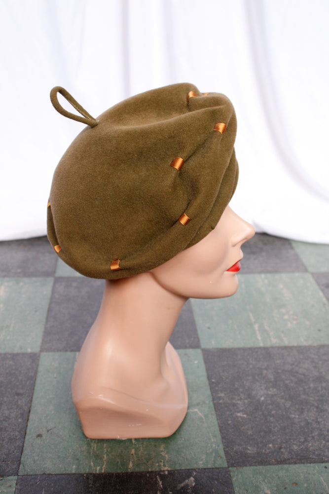 1960s MOD Herbert Bernard Green Wool Hat