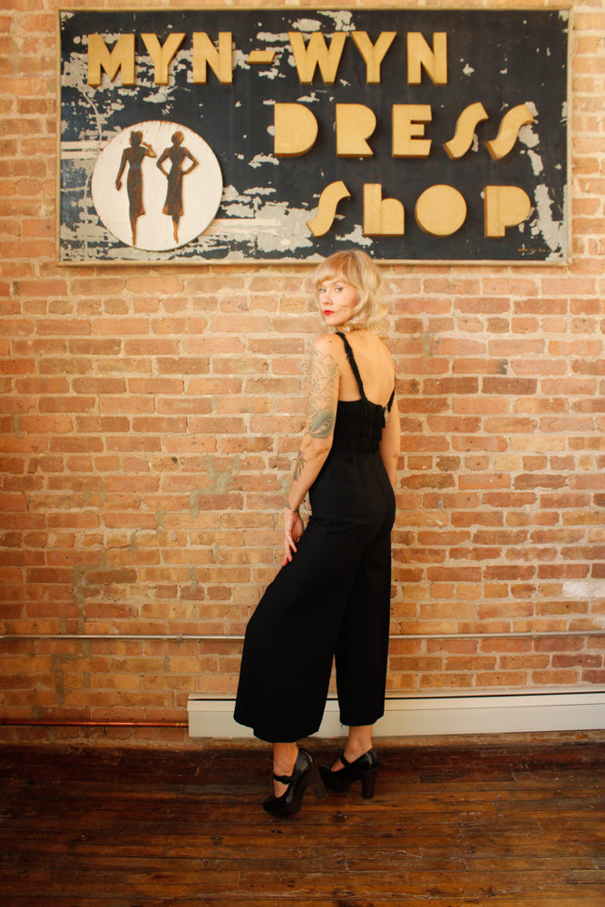 Late 1960s Black Fringe Pixie Jumpsuit - Small