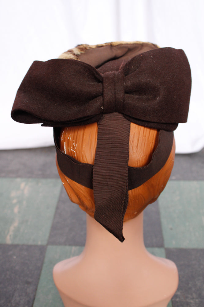 1930s Fur & Wool Tilt Hat