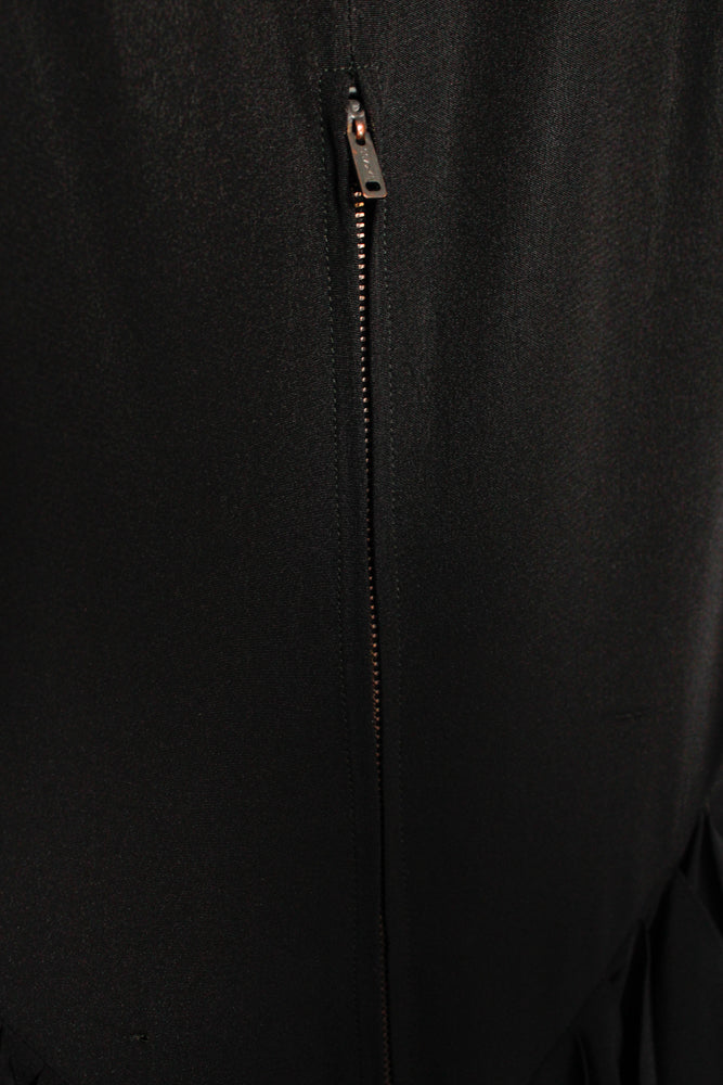 1940s Blade Runner Black Rayon Dress - Medium