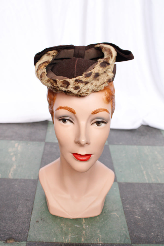 1930s Fur & Wool Tilt Hat