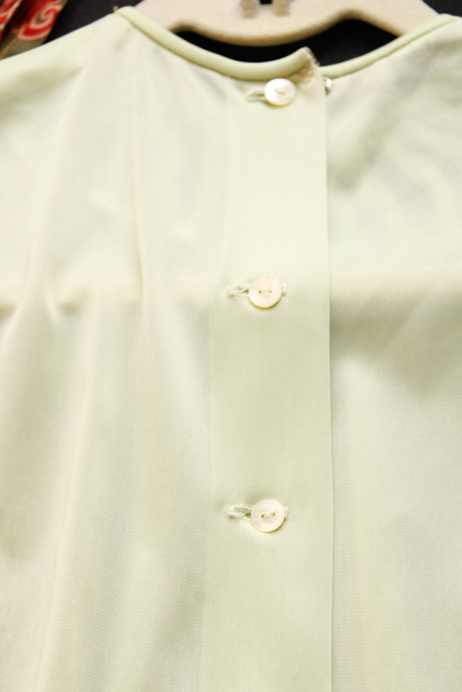 1950s Mint Green Nylon Blouse - Xsmall