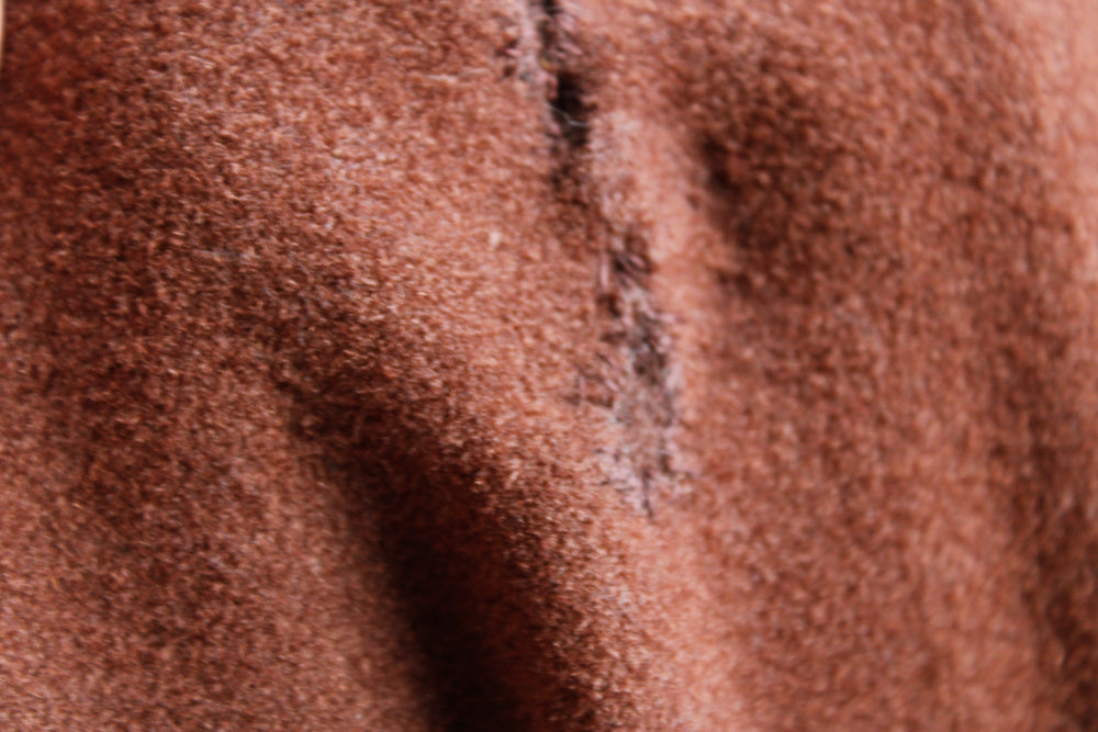 1920s Cocoon Wool Brown Deco Coat with Fur Collar & Cuffs - S/M