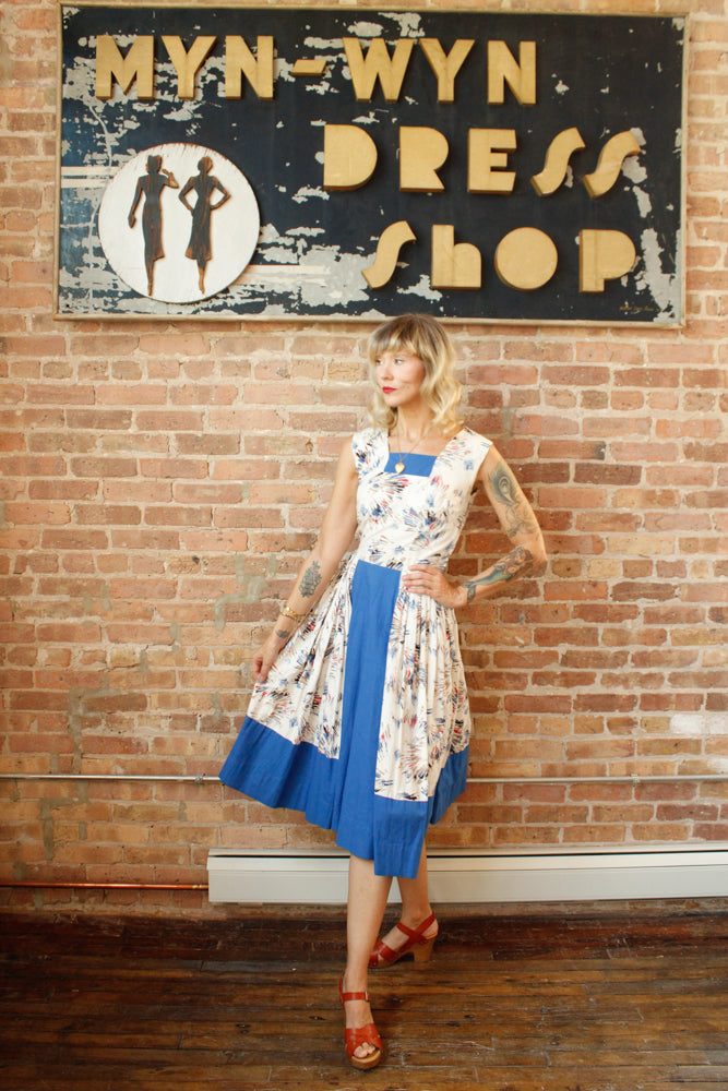 1950s Firecracker Cotton Day Dress - S/M