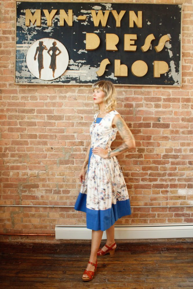 1950s Firecracker Cotton Day Dress - S/M