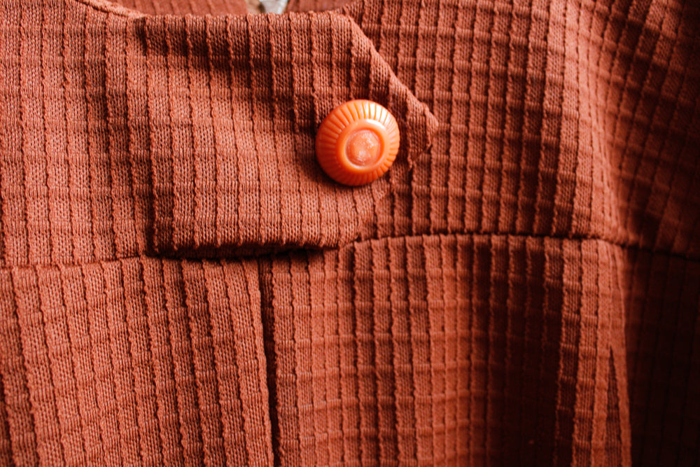 1960s Amber Brown Aline Dress - XXL