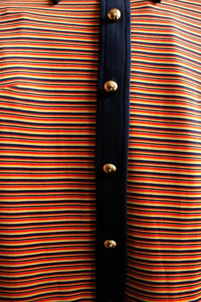 1960s Striped Mini MOD Dress - Medium