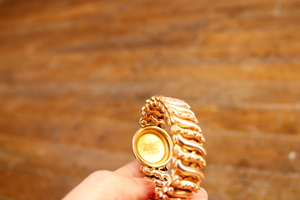 1930s Monogrammed Gold Fill Bracelet