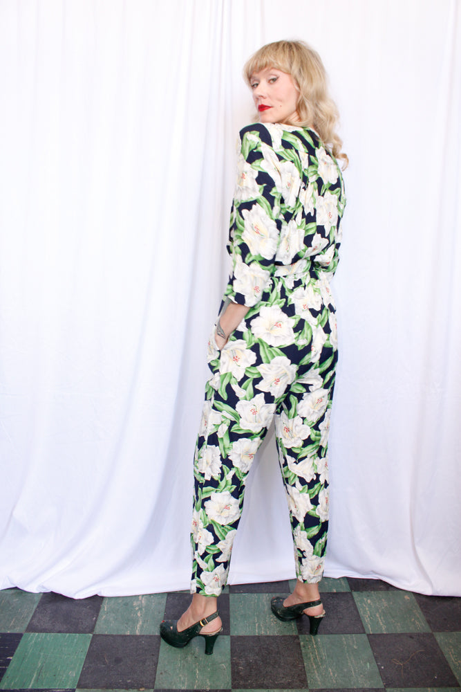 1990s Lily Floral Jumpsuit - M/L