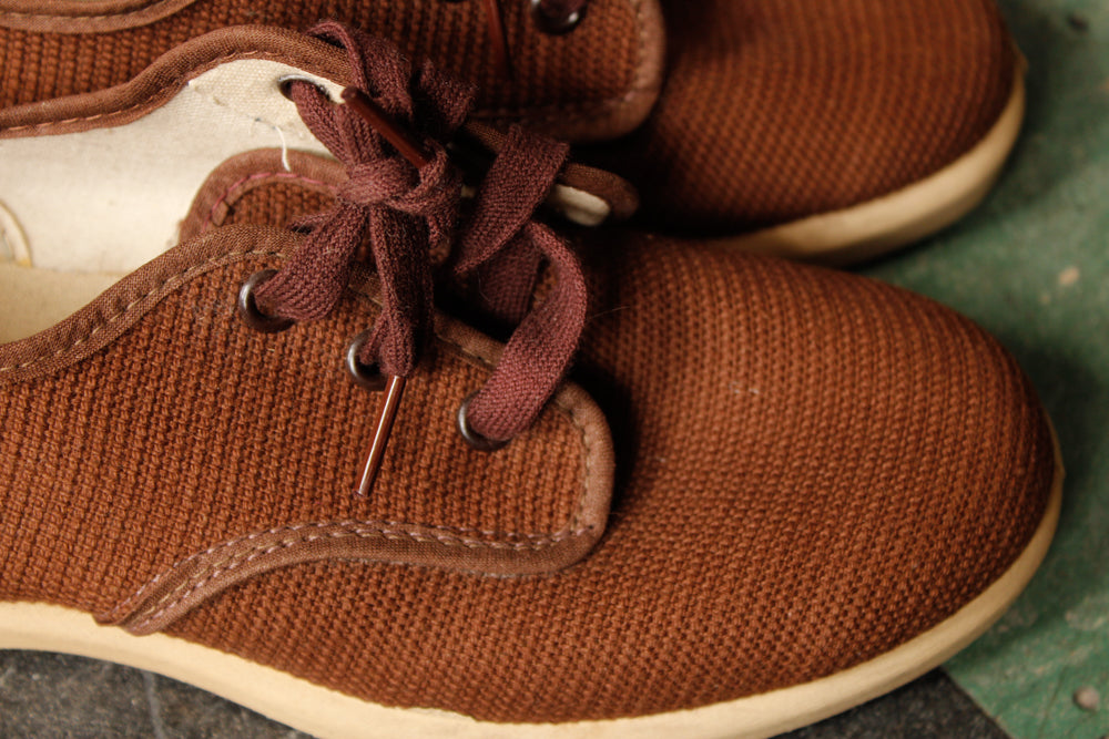 1950s Converse "Casuals" NOS Brown Woven Canvas Sneakers - 6.5M