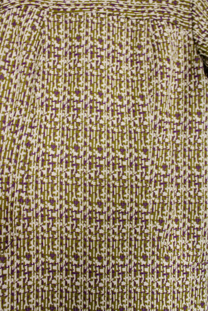 1960s Green & Purple Shift Dress - S/M