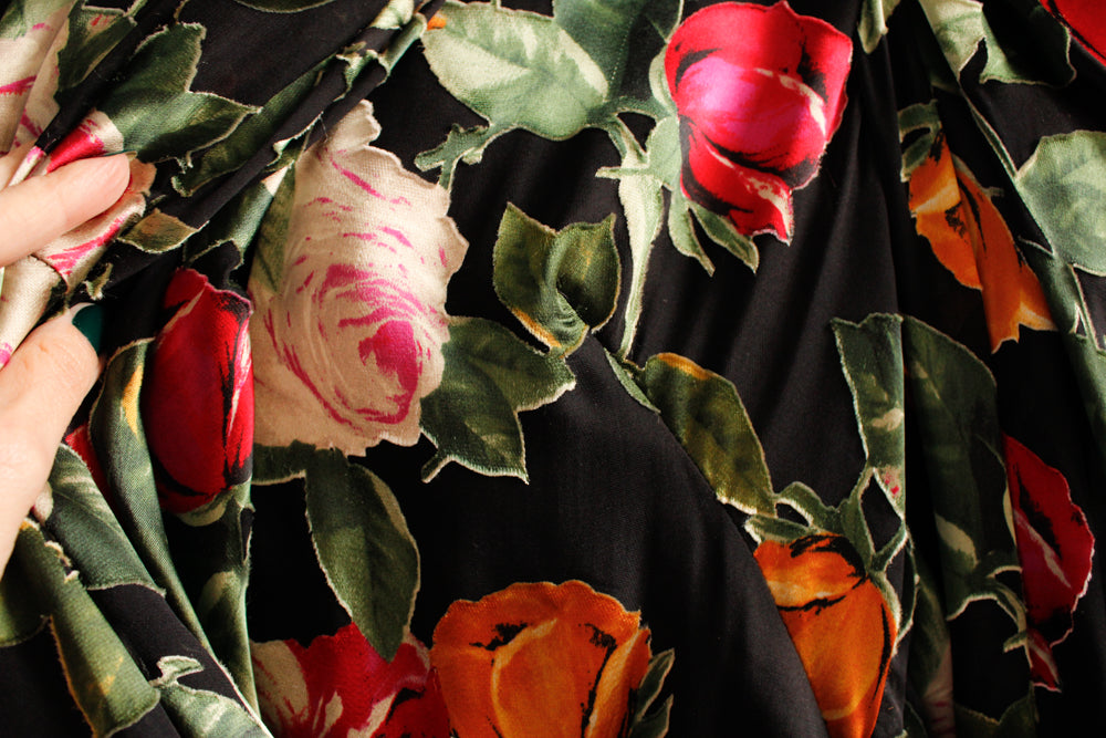 Nicole Miller Collection 1930s Inspired Floral Silk Mermaid Gown - Small