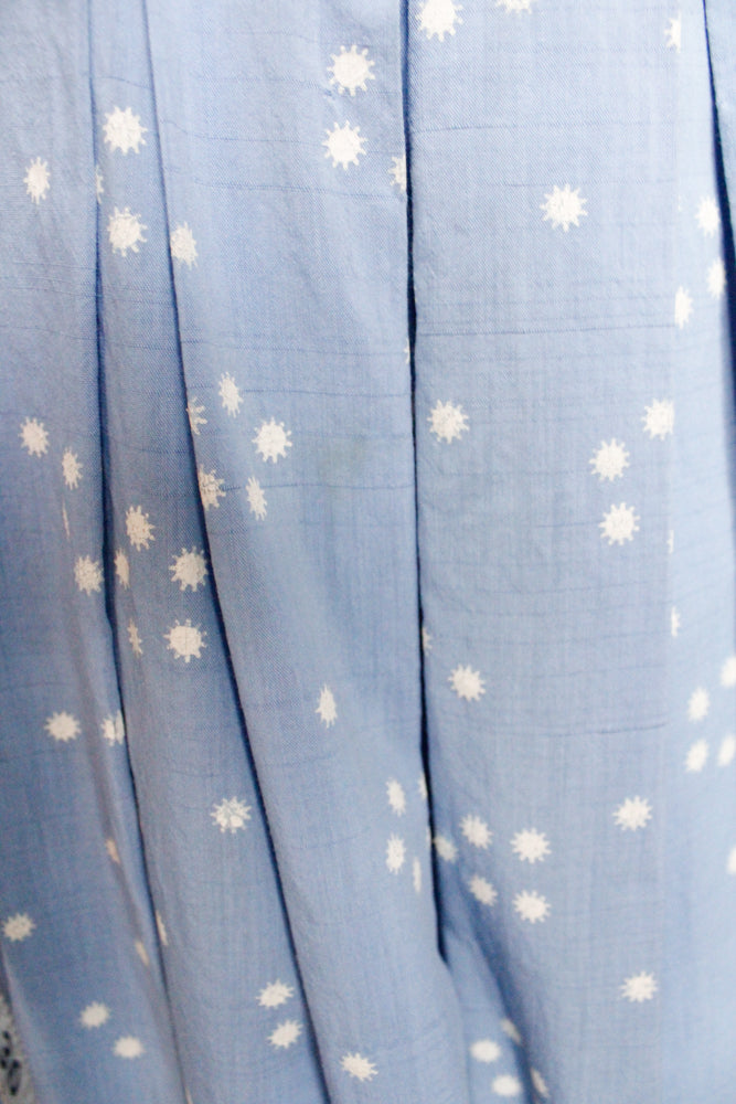 1950s Snowflake Icy Blue Dress - Xsmall