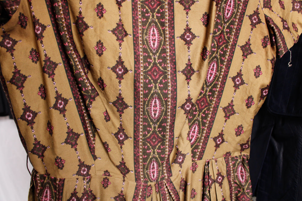 1950s Olive & Fig Cotton Dress - Medium