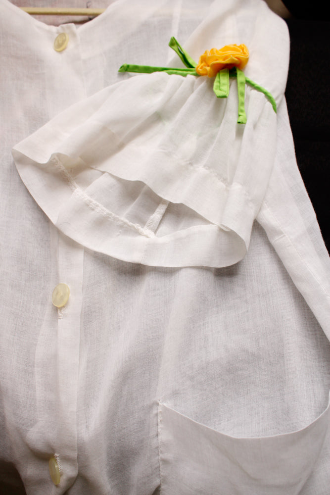 Late 1950s Mademoiselle Bahamas Sheer Cotton Blouse - Large