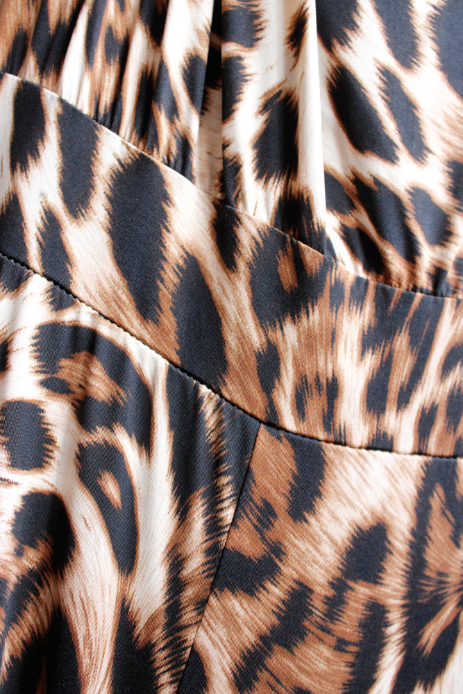 Y2K 2000s Cheetah Print Jersey Jumpsuit - Xs/S