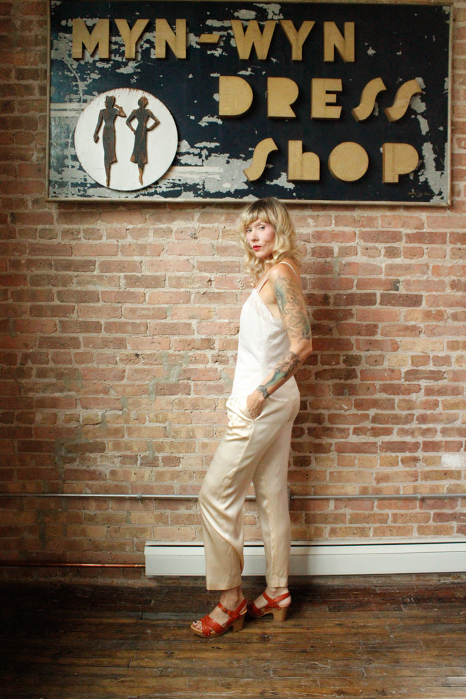 1990s Ivory Nylon Camisole - Medium