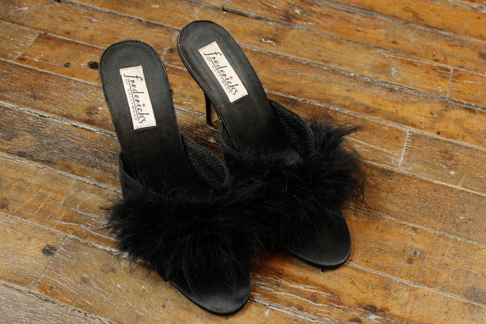 1980s Frederick's of Hollywood Feather Heels - 8M