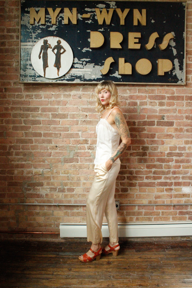 1990s Ivory Nylon Camisole - Medium