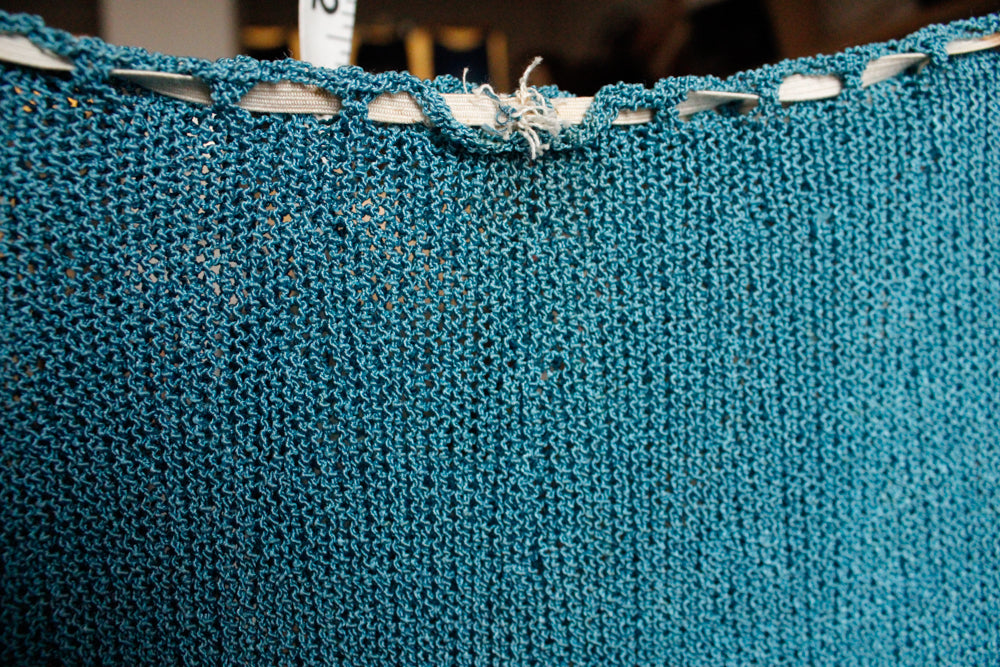 1930s Blue Knit Rayon Skirt - Xs/S