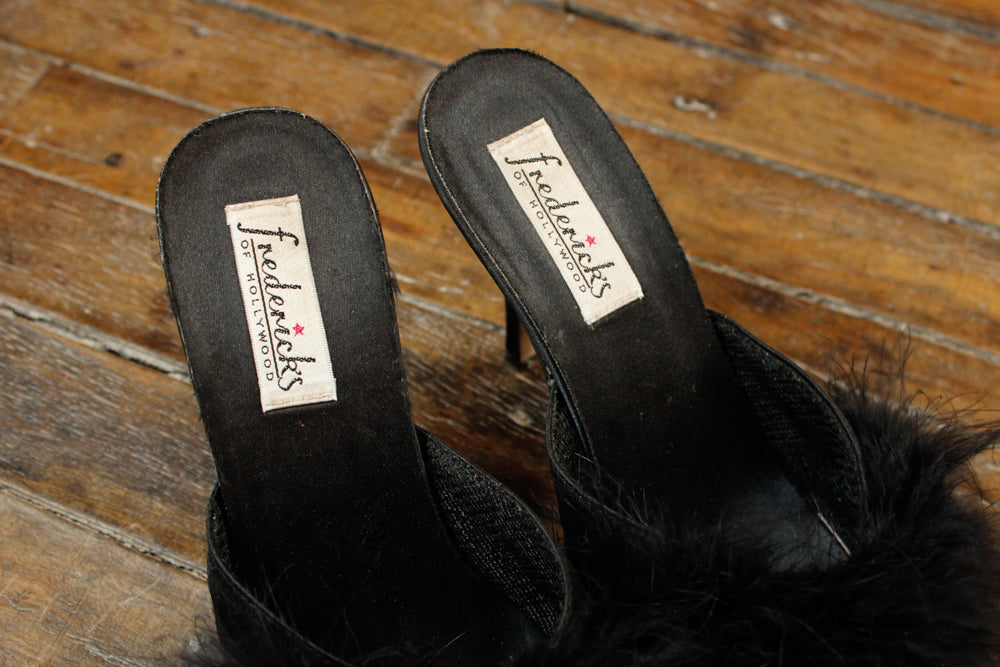 1980s Frederick's of Hollywood Feather Heels - 8M