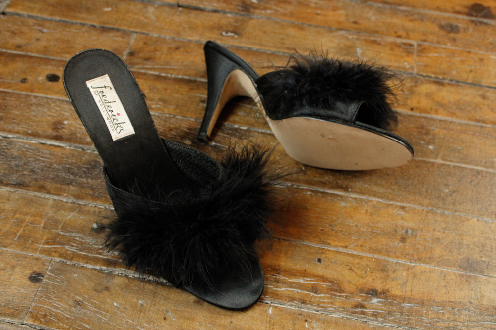 1980s Frederick's of Hollywood Feather Heels - 8M
