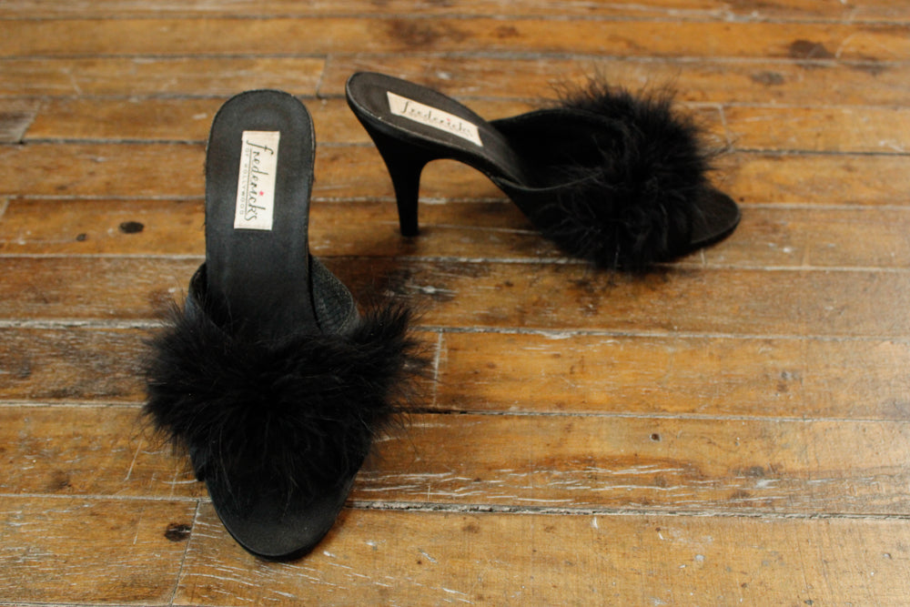 1980s Frederick's of Hollywood Feather Heels - 8M