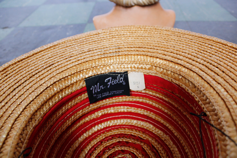 1940s Summer Woven Cartwheel Hat