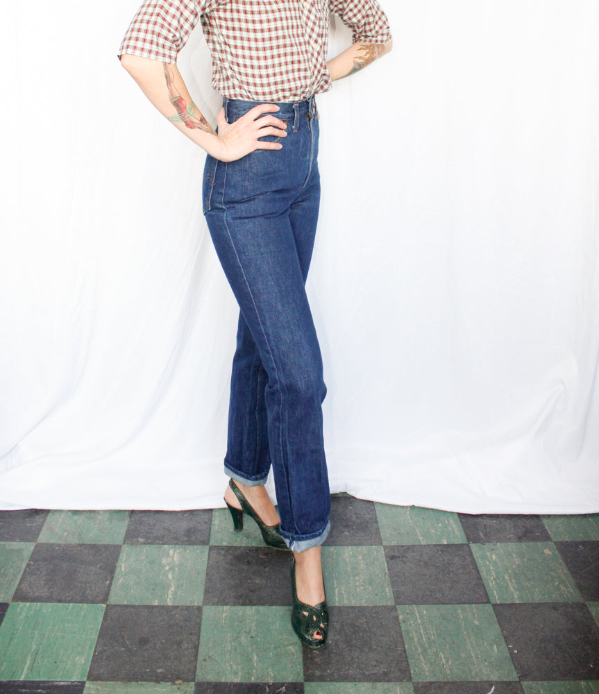 1983 Dark Wash 505 Straight Leg High Waist Denim - 26 x 33