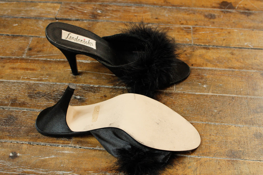 1980s Frederick's of Hollywood Feather Heels - 8M