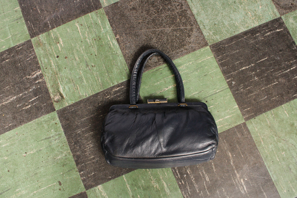 1960s Gray Supple Leather Purse