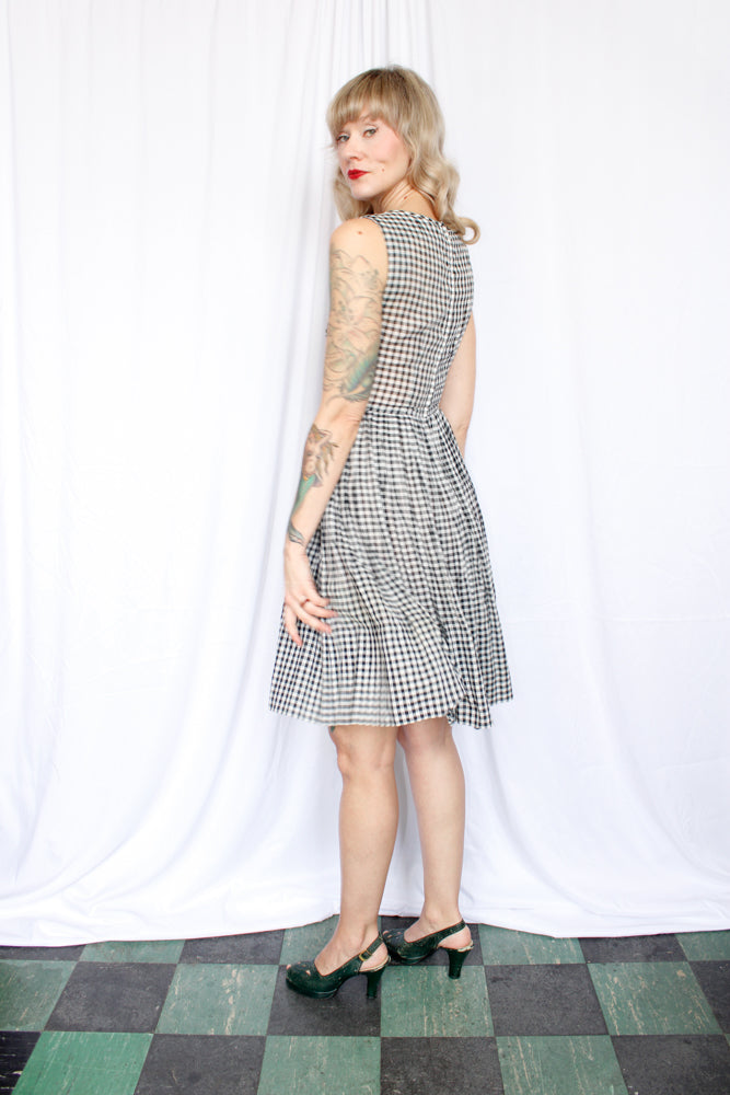 1950s R&K Originals Gingham Day Dress - Small