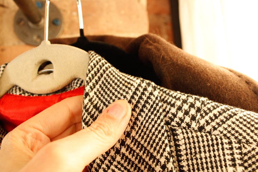 1960s 3pc Houndstooth Suit with Cape - Small