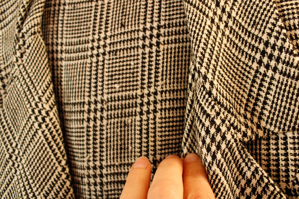 1960s 3pc Houndstooth Suit with Cape - Small