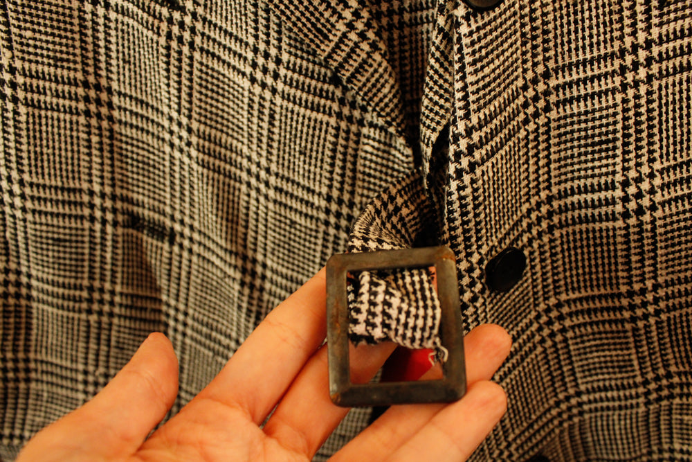 1960s 3pc Houndstooth Suit with Cape - Small