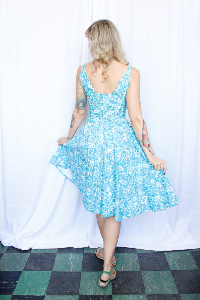 1950s Saks Fifth Ave Floral Dress - Xsmall