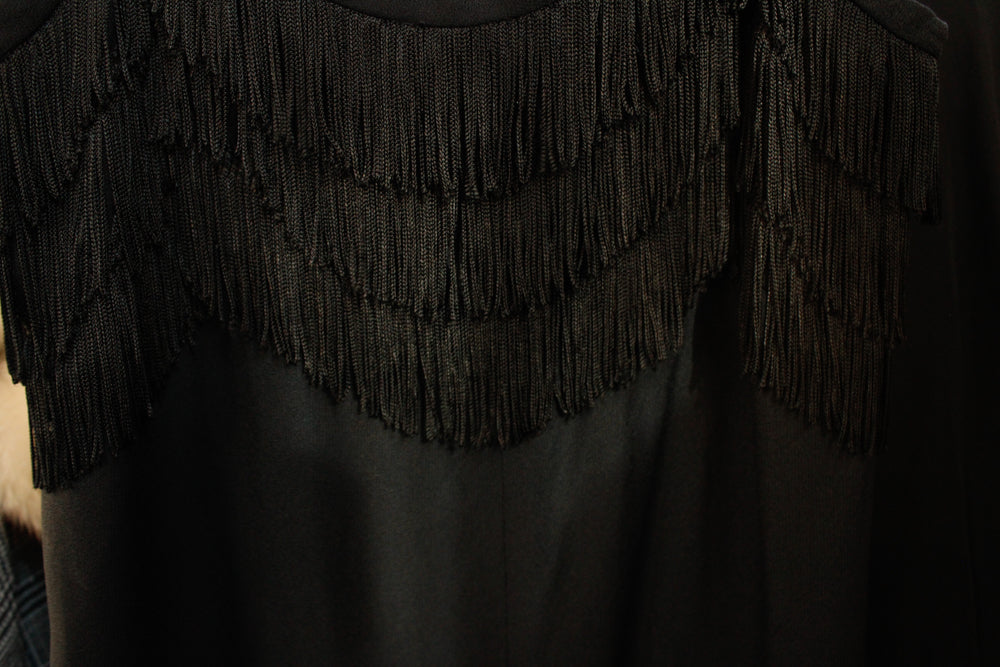Late 1960s Black Fringe Pixie Jumpsuit - Small