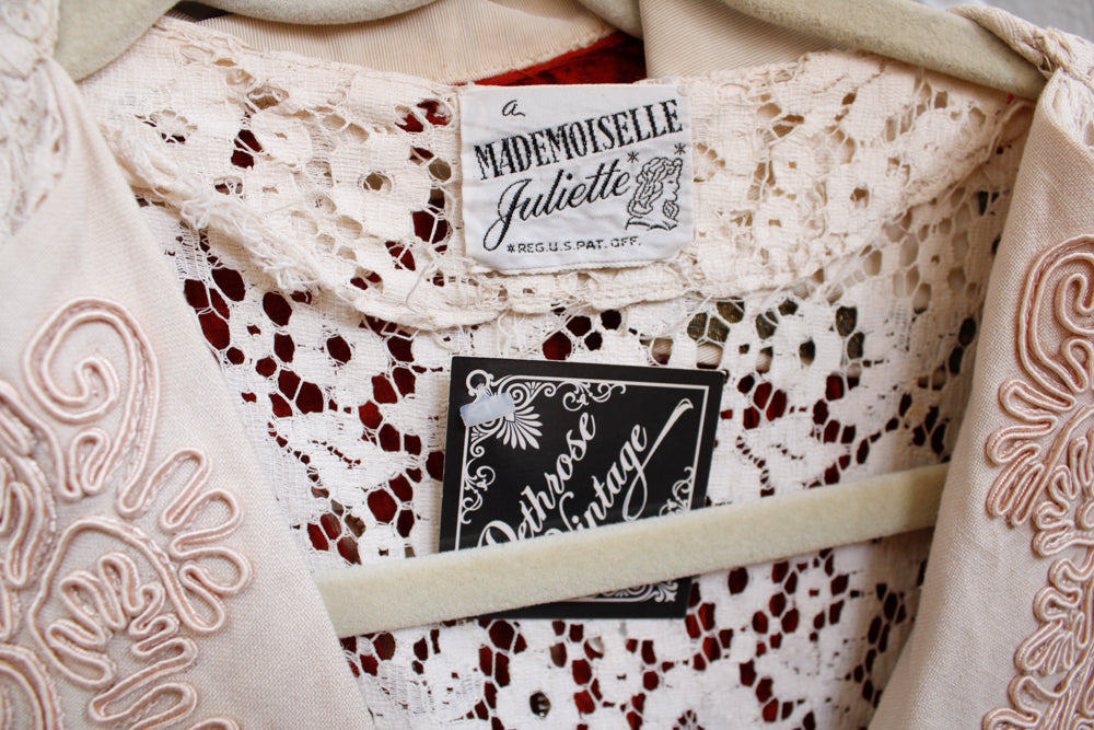 1950s Mademoiselle Juliette Ivory Lace Dress - Small