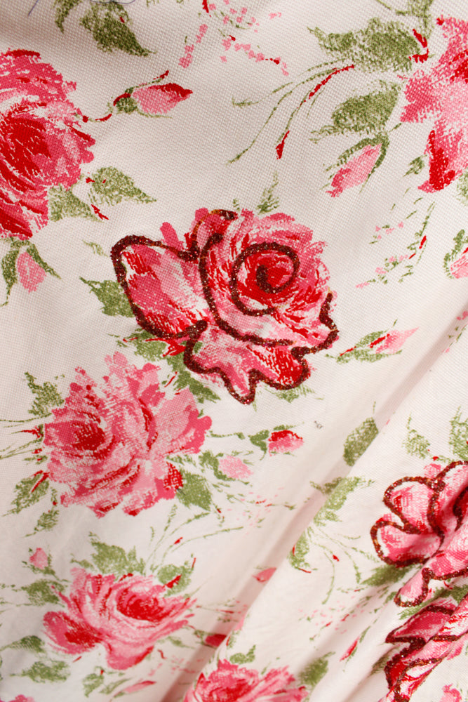 1950s Bold Rose Sun Dress - Xsmall