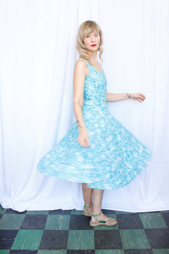 1950s Saks Fifth Ave Floral Dress - Xsmall