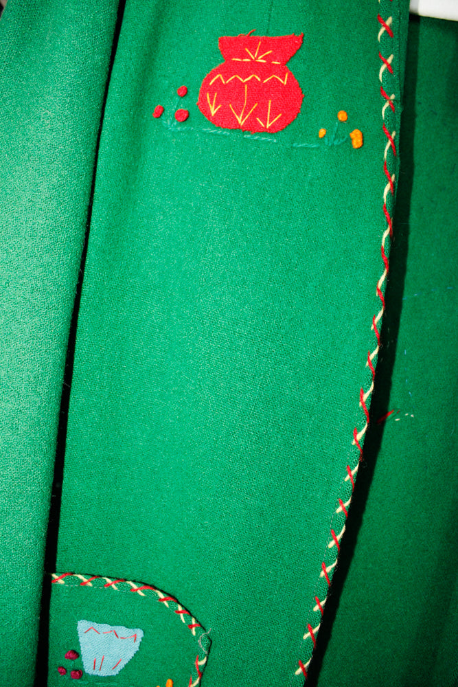 1940s Green Wool Tourist Jacket - XSMALL