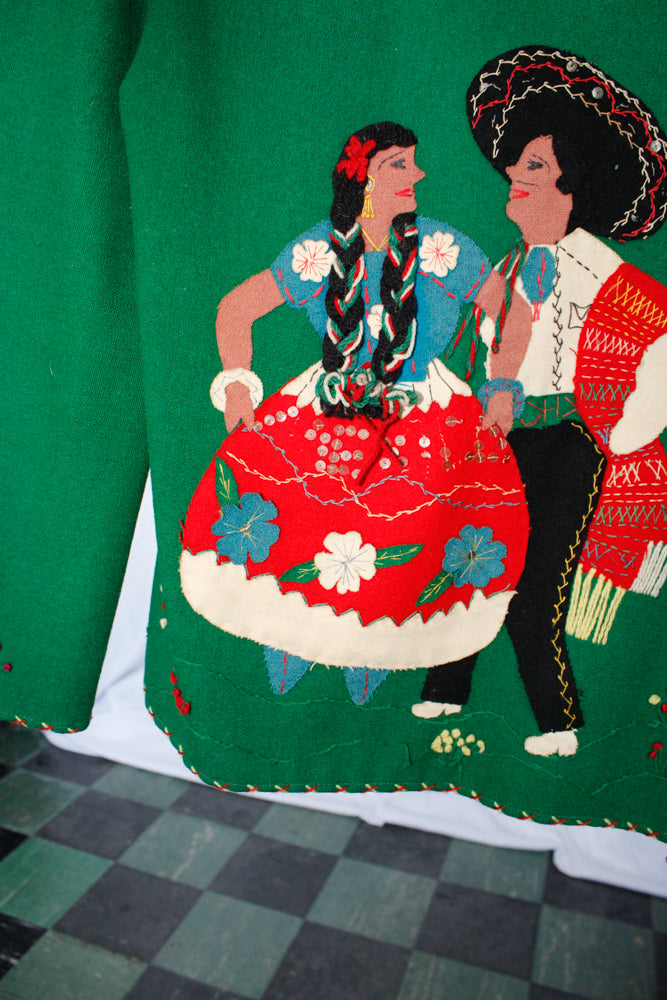 1940s Green Wool Tourist Jacket - XSMALL